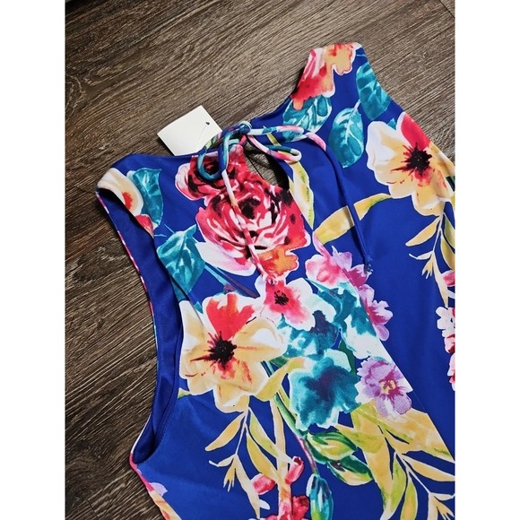 Connected Apparel‎ Women's Blue Floral Sleeveless Maxi Dress - Picture 5 of 10